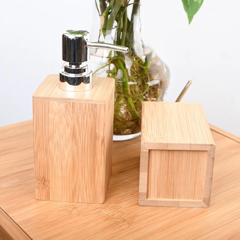 elegant distributeur de savon en bambou